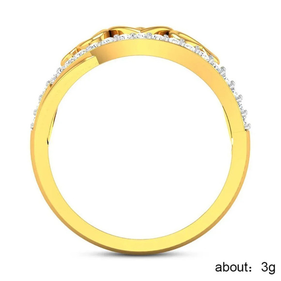 🎊 Lovely Double Layer Sweet Zircon Heart Rings for Women, EVGG1305 - Picture 6 of 7
